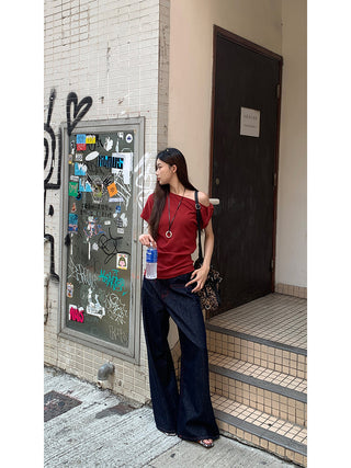 red retro top