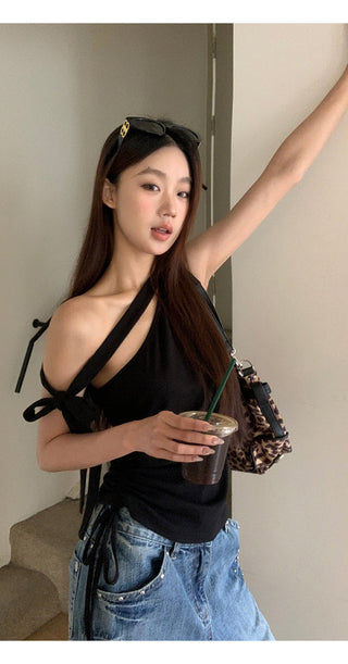 black slim top