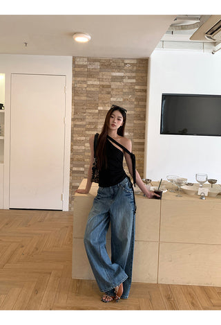 black slim top