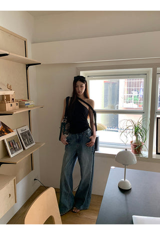 black slim top