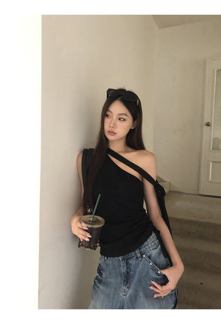 black slim top