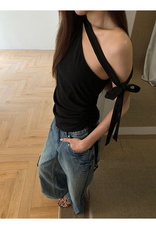 black slim top