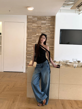 black slim top
