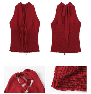 red sleeveless halter