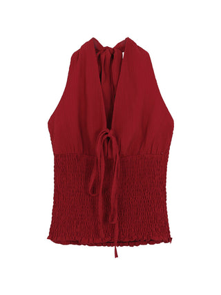 red sleeveless halter