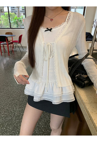 white lace cardigan