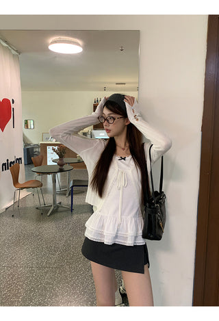 white lace cardigan