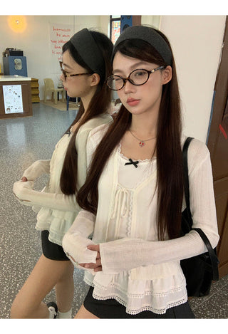 white lace cardigan