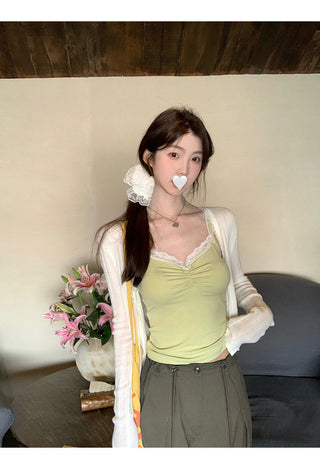 white lace cardigan