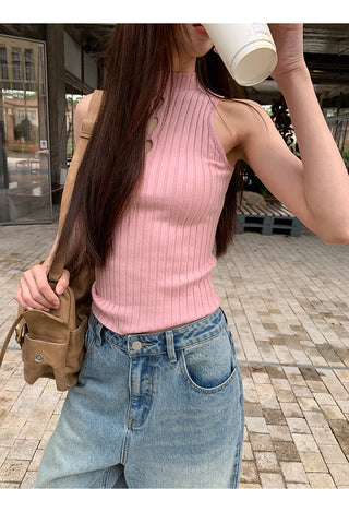 white knit vest