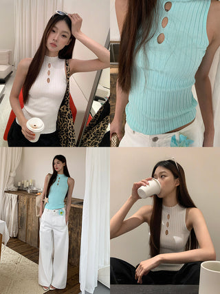 white knit vest