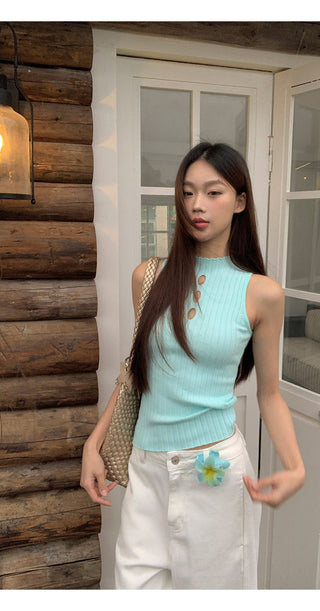 white knit vest