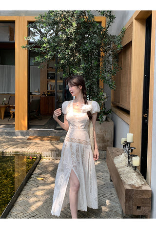 white lace dress