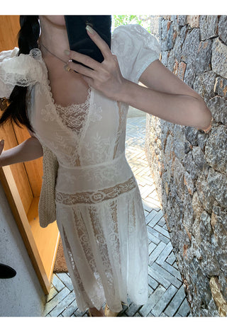 white lace dress