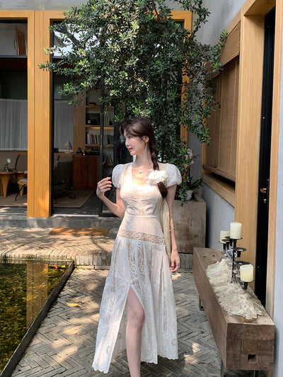 white lace dress
