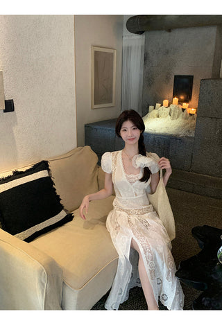 white lace dress