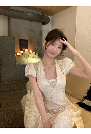 white lace dress
