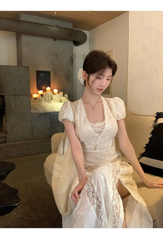 white lace dress