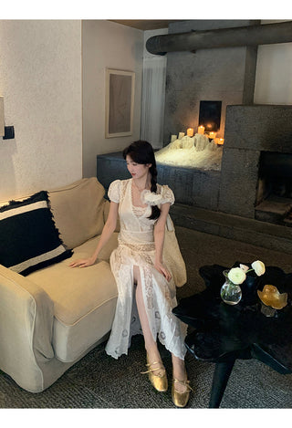 white lace dress