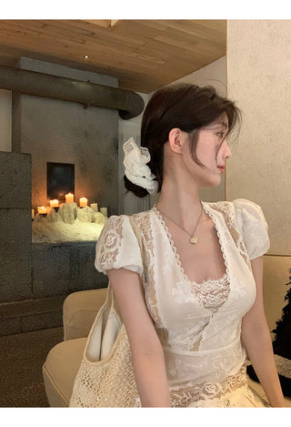 white lace dress