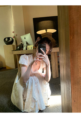 white lace dress