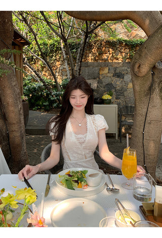 white lace dress