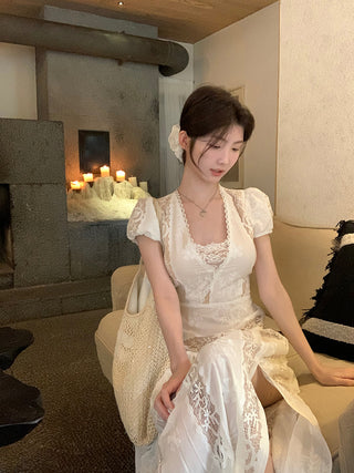 white lace dress