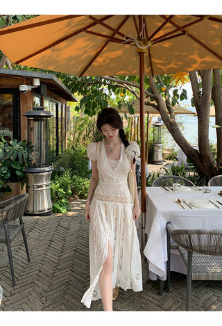 white lace dress