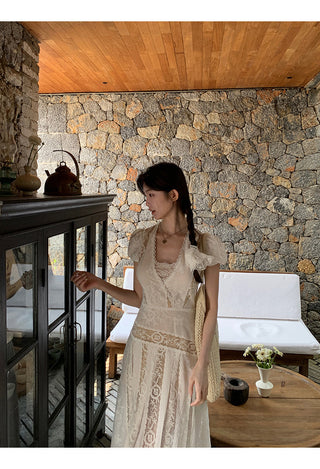 white lace dress