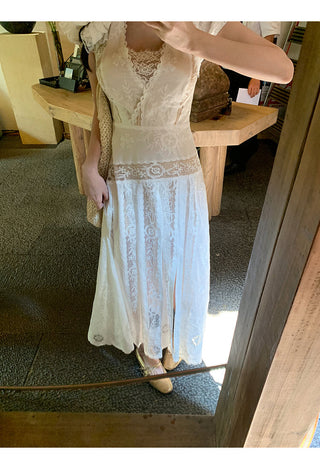 white lace dress