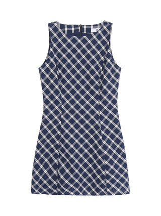 blue plaid dress