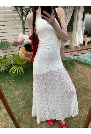 white sheath dress