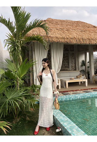 white sheath dress