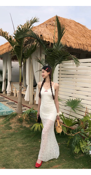 white sheath dress