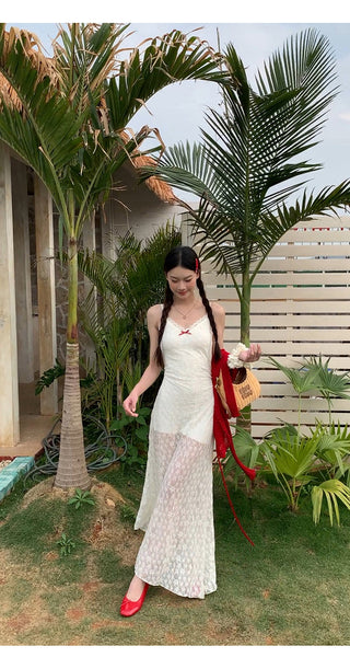 white sheath dress