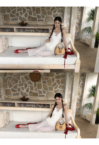 white sheath dress