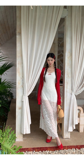 white sheath dress