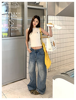blue wide jeans