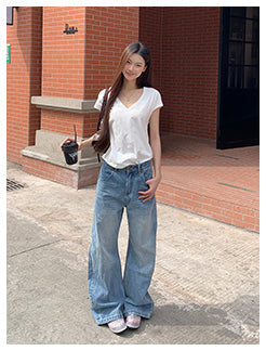 blue wide jeans