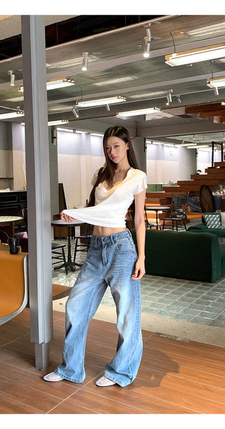 blue wide jeans