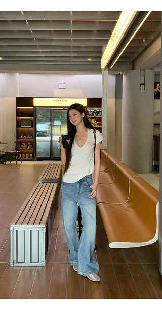 blue wide jeans