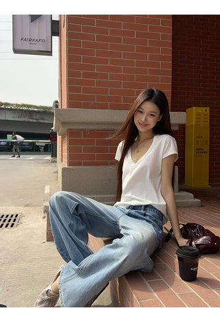 blue wide jeans