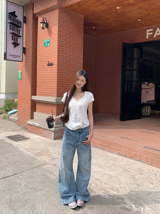 blue wide jeans