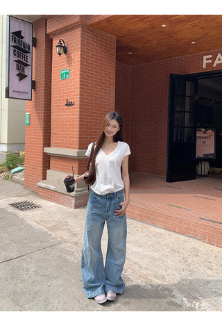 blue wide jeans