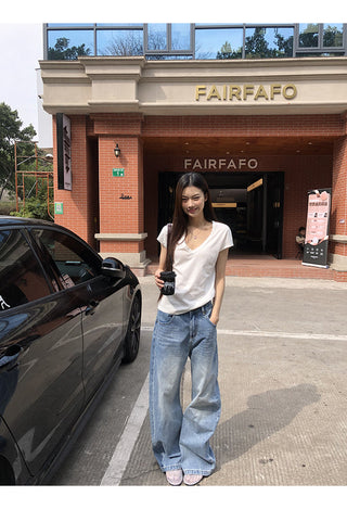 blue wide jeans