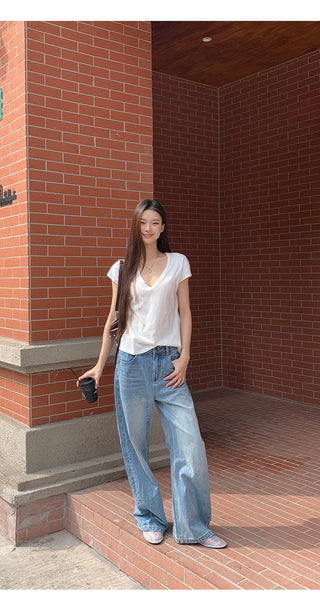 blue wide jeans