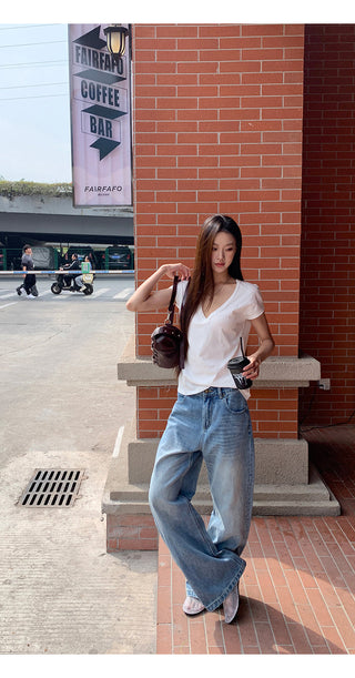 blue wide jeans