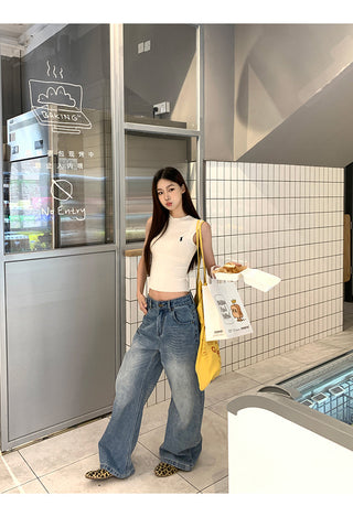 blue wide jeans