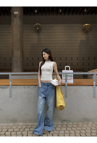 blue wide jeans