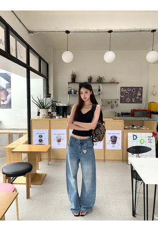 blue wide jeans